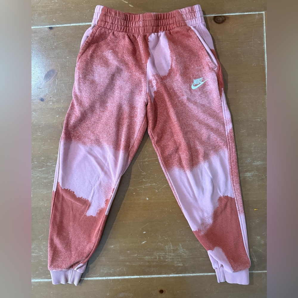Nike Kids Pink and red Tie-Dye Joggers